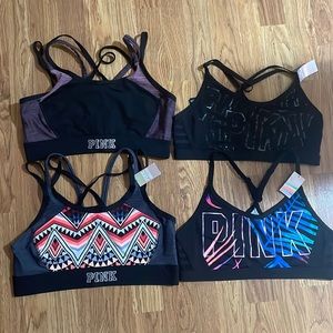 Pink sports bras